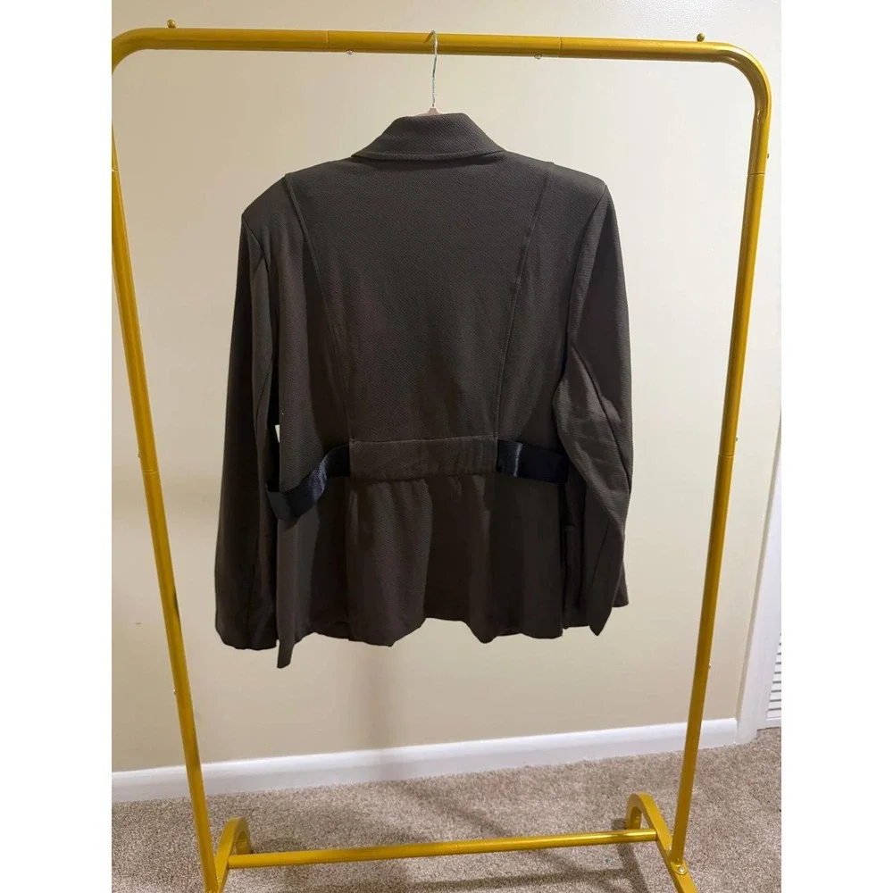 Cabi Academy Jacket‎ 4120 Women XXL Dark Olive Brown Zip Front Utility Blazer